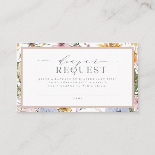 春フローラベビーイン開花おむつラッフル | エンクロージャーカード (正面)