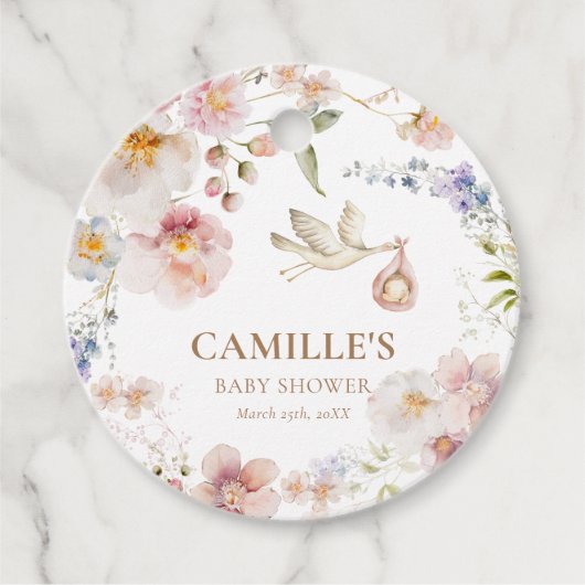 春フローラベビーシャワーありがとう フェイバータグ (正面)