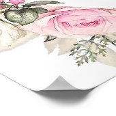 春フローラベビーシャワー標識 ポスター (角)