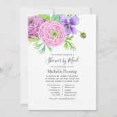 春フローラベビー又はブライダルシャワー別郵便 招待状 (正面)