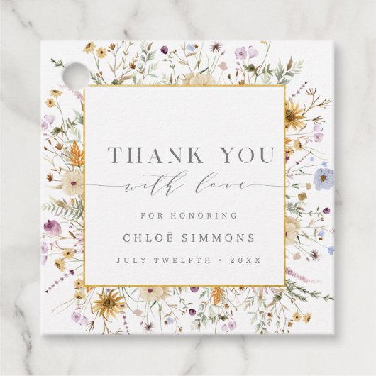 春フローラベビー開花ベビーシャワーありがとう フェイバータグ (正面)