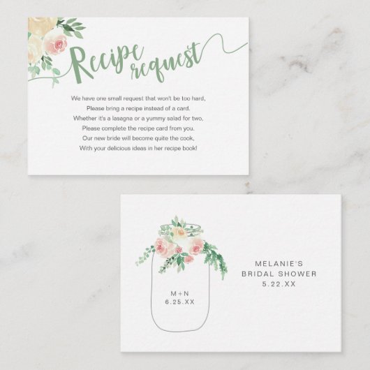 春フローラメーソンジャールシャワーレシピリクエスト エンクロージャーカード (正面/裏面)
