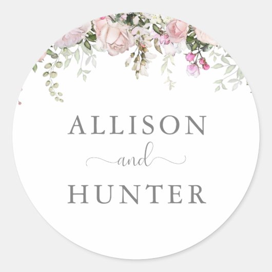 春フローラモノグラムシール ラウンドシール (正面)