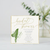 春フローラリリーバレー金ゴールドフレームブライダルシャワー 招待状 (スタンド正面)