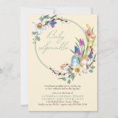 春フローラリースイースターテーマベビースプリンクル 招待状 (正面)