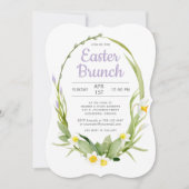 春フローラリースイースターブランチまたはパーティー 招待状 (正面)