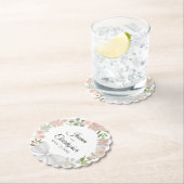 春フローラリースピンクマウヴ&コーラル結婚ズ ペーパーコースター (インサイチュ)