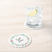 春フローラリースモノグラム ペーパーコースター (インサイチュ)