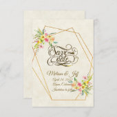 春フローラ保存日付招待状 招待状 (正面/裏面)