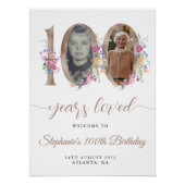 春フローラ写真100th誕生日へようこそ ポスター (正面)