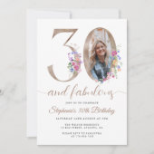 春フローラ写真30th Birthday 招待状 (正面)