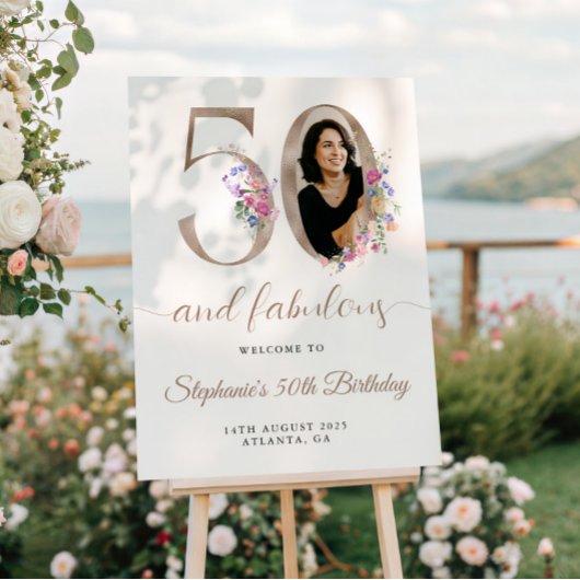 春フローラ写真50th誕生日へようこそ ポスター