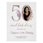 春フローラ写真50th誕生日へようこそ ポスター (正面)