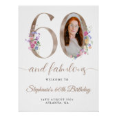 春フローラ写真60th誕生日へようこそ ポスター (正面)