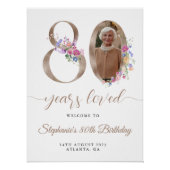 春フローラ写真80th誕生日へようこそ ポスター (正面)