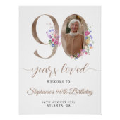 春フローラ写真90th誕生日へようこそ ポスター (正面)