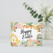 春フローラ卵狩りクローバーハッピーイースター シーズンポストカード (スタンド正面)