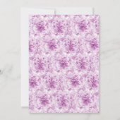 春フローラ咲き紫色のメイブブライダルシャワー 招待状 (裏面)
