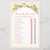 春フローラ彼は彼女はブライダルシャワーゲームと言った (正面)