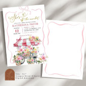 春フローラ彼女は市場から外れているブライダルシャワー 招待状