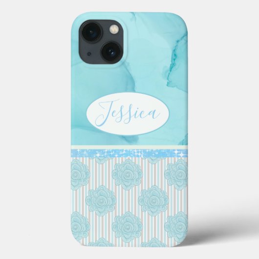 春フローラ数々のブルーデザイン Case-Mate iPhoneケース (裏面)