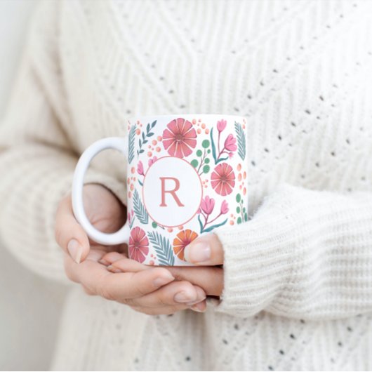 春フローラ植物型マカラフルグ マグカップ