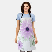 春フローラ植物模様カラフル エプロン (着用した状態)