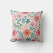 春フローラ植物模様装飾用クッション クッション (正面)