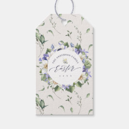 春フローラ水の色イースター ギフトタグ