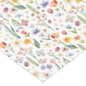 春フローラ水彩テーブルランナーベビーシャワー ショートテーブルランナー (コーナー)