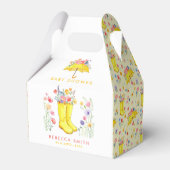 春フローラ水色ベビーシャワーお気に入りボックス –  フェイバーボックス (正面サイド)