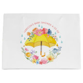 春フローラ水色ベビーシャワー抱き枕- Ap ラージペーパーバッグ (正面)