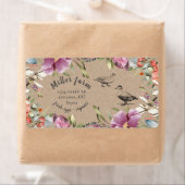 春フローラ素朴なスクリプト鴨の卵カートンラベル ラベル (インサイチュ)