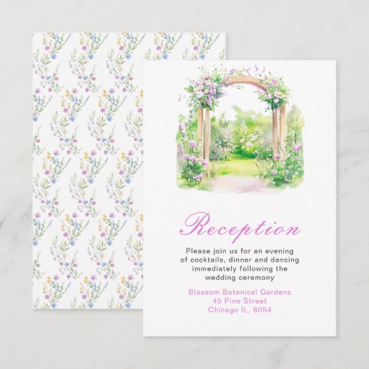 春フローラ結婚のアーチ披露宴 エンクロージャーカード (正面/裏面)