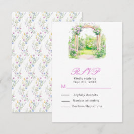 春フローラ結婚のアーチ披露宴 出欠カード