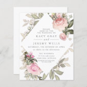春フローラ結婚式招待状 (正面/裏面)