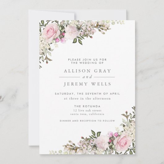 春フローラ結婚式招待状 招待状 (正面)