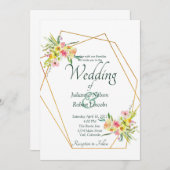 春フローラ結婚式招待状 招待状 (正面/裏面)