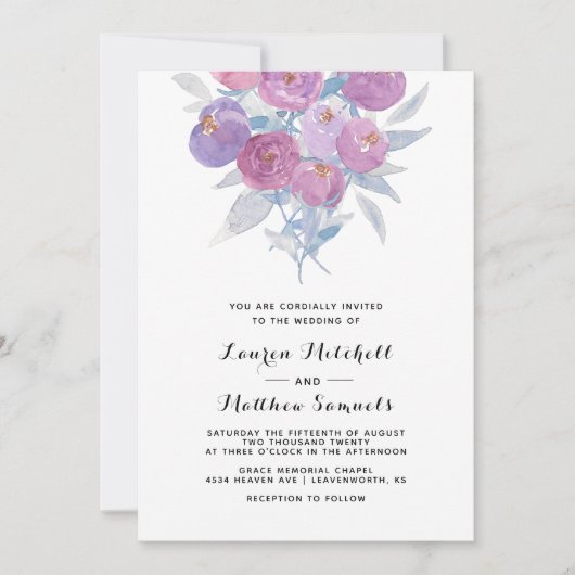 春フローラ結婚式招待状 招待状 (正面)