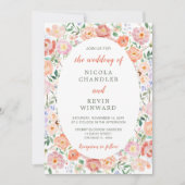 春フローラ結婚花 招待状 (正面)