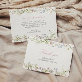 春フローラ縁どベビーシャワー サンキューカード