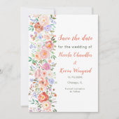 春フローラ花結婚式の日付を保存 セーブザデート (正面)