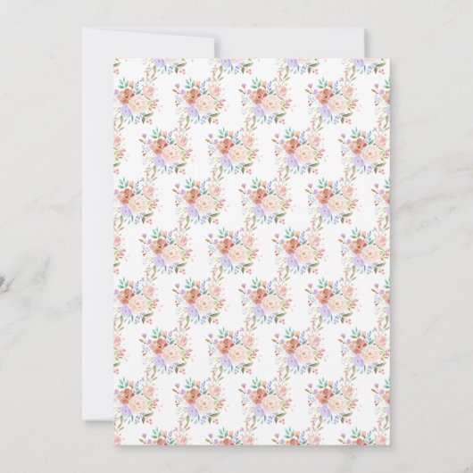 春フローラ花結婚式の日付を保存 セーブザデート (裏面)