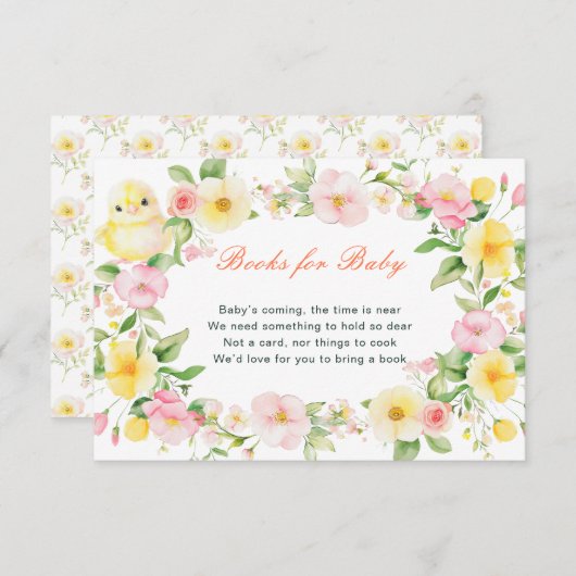 春フローラ赤ちゃんシャワーベビー本 エンクロージャーカード (正面/裏面)