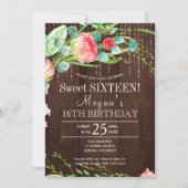 春フローラ赤面バラバーウッドsweet sixteen 招待状 (正面)
