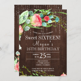 春フローラ赤面バラバーウッドsweet sixteen 招待状