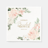 春フローラ赤面ピンクセージグリーンブライダルシャワー スタンダードカクテルナプキン (正面)