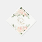 春フローラ赤面ピンクセージグリーンブライダルシャワー スタンダードカクテルナプキン (角)