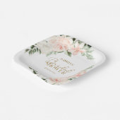 春フローラ赤面ピンクセージグリーンブライダルシャワー ペーパープレート (傾斜あり)