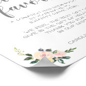 春フローラ赤面結婚式の引き出物標識 ポスター (角)